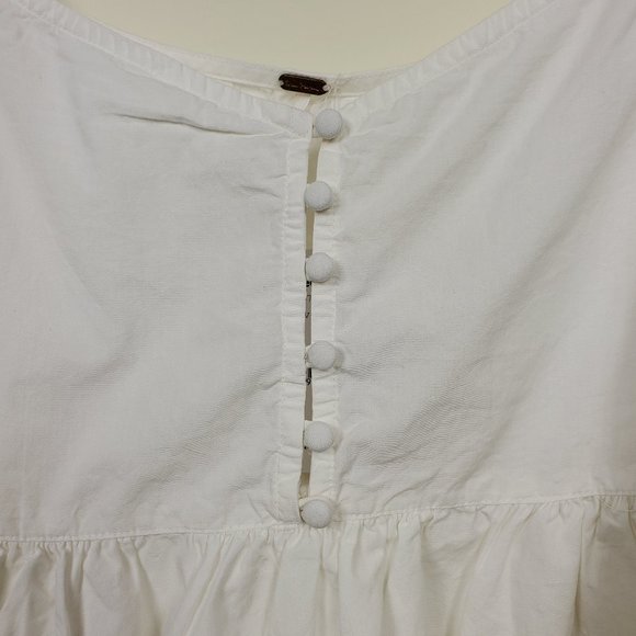 Free People Puff-Sleeve White Top Size M - Picture 2 of 10